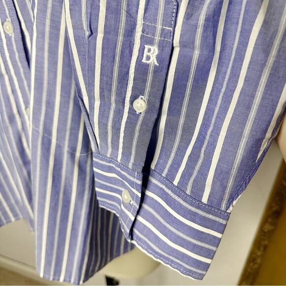 NWT Banana Republic Factory Cotton Stripe Button Front Popover Size XXL - Picture 3 of 8